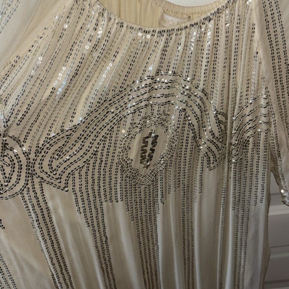 Carolina K-Sequin Embellished Cream Dress from Anthropologie XL - Picture 5 of 9
